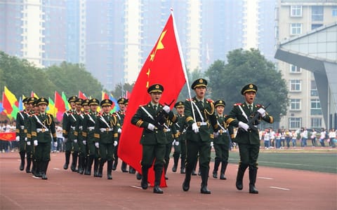 湖北商贸学院(武汉)▲·国旗护卫队