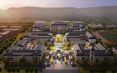 宜宾学院·临港新校区一期大鸟瞰效果图